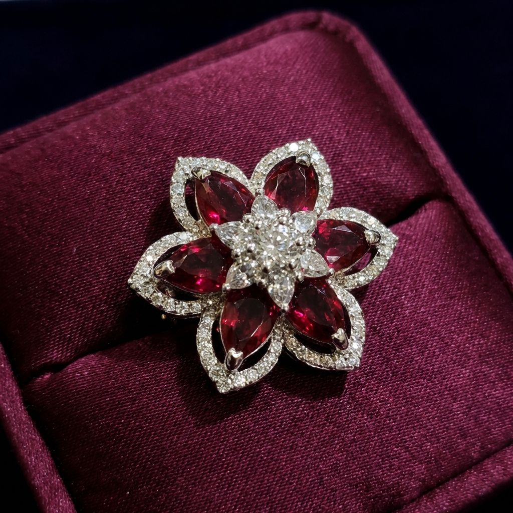 Ruby Pink Premium AD Ring For Women