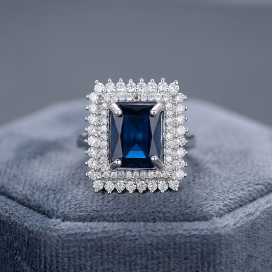 Blue Premium AD Ring For Women