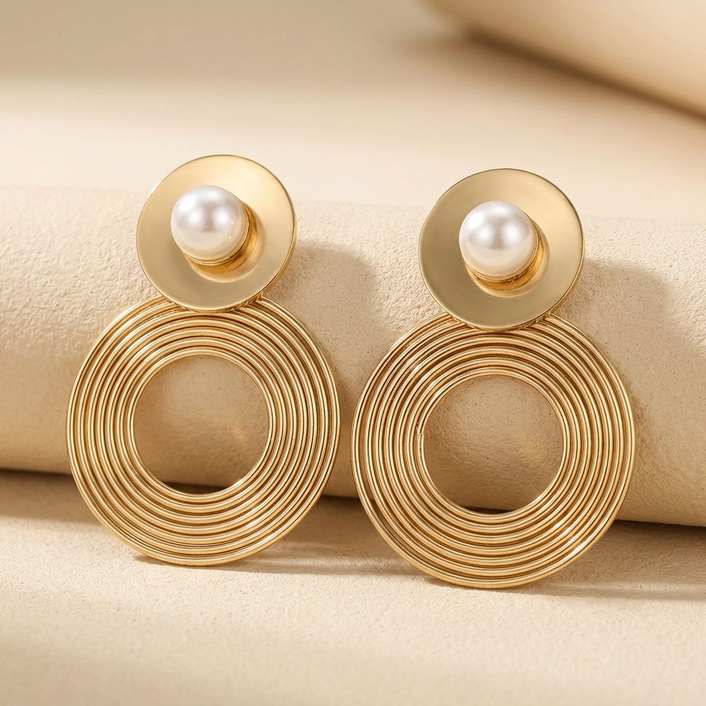 Golden Premium Anti Tarnish Earrings For Women