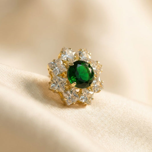 Green Premium AD Earrings For Women