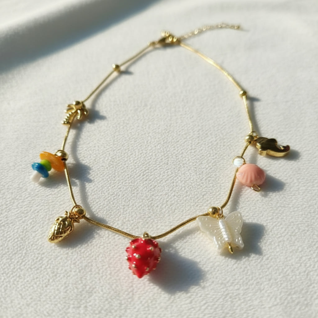 Fish And Charms Anti Tarnish Necklace For Women