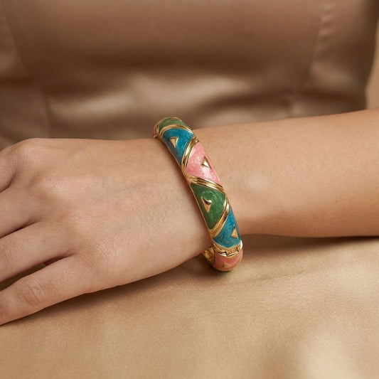 PREMIUM MENAKARI DESIGN MULTI COLOR ENAMEL ANTI TARNISH BANGLE