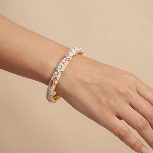 PREMIUM MENAKARI DESIGN DREAMY BLUE ENAMEL BANGLE ANTI TARNISH