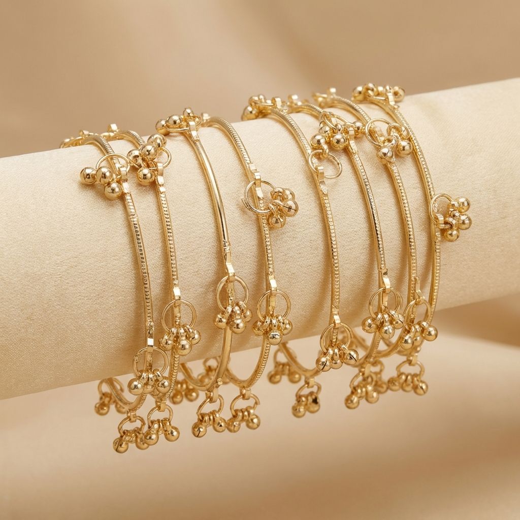 KASHMIRI TRENDY PREMIUM GHUNGROO BANGLES SET OF 8
