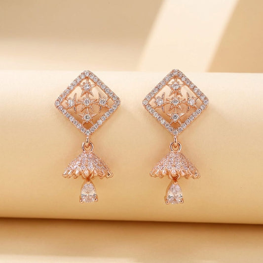 Golden Premium AD Earrings