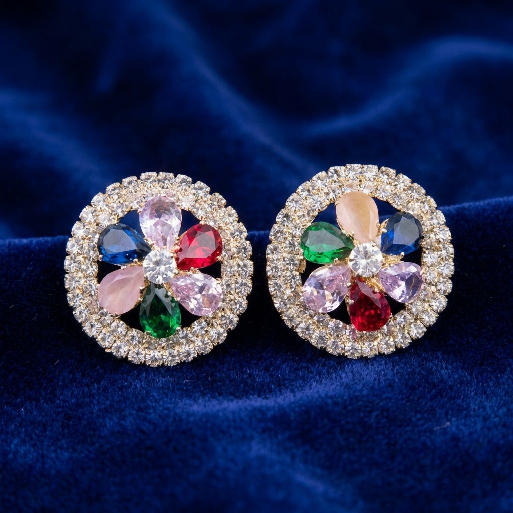 Multicolor Premium AD Earrings For Women