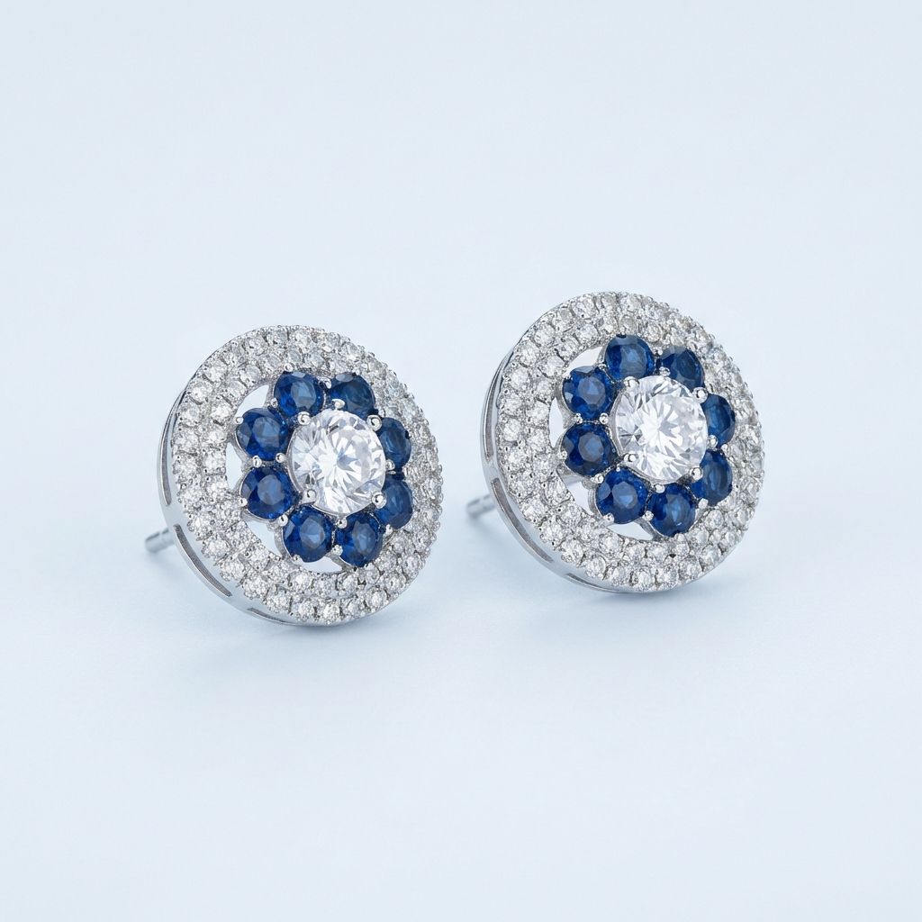 Blue Premium AD Earrings For Women