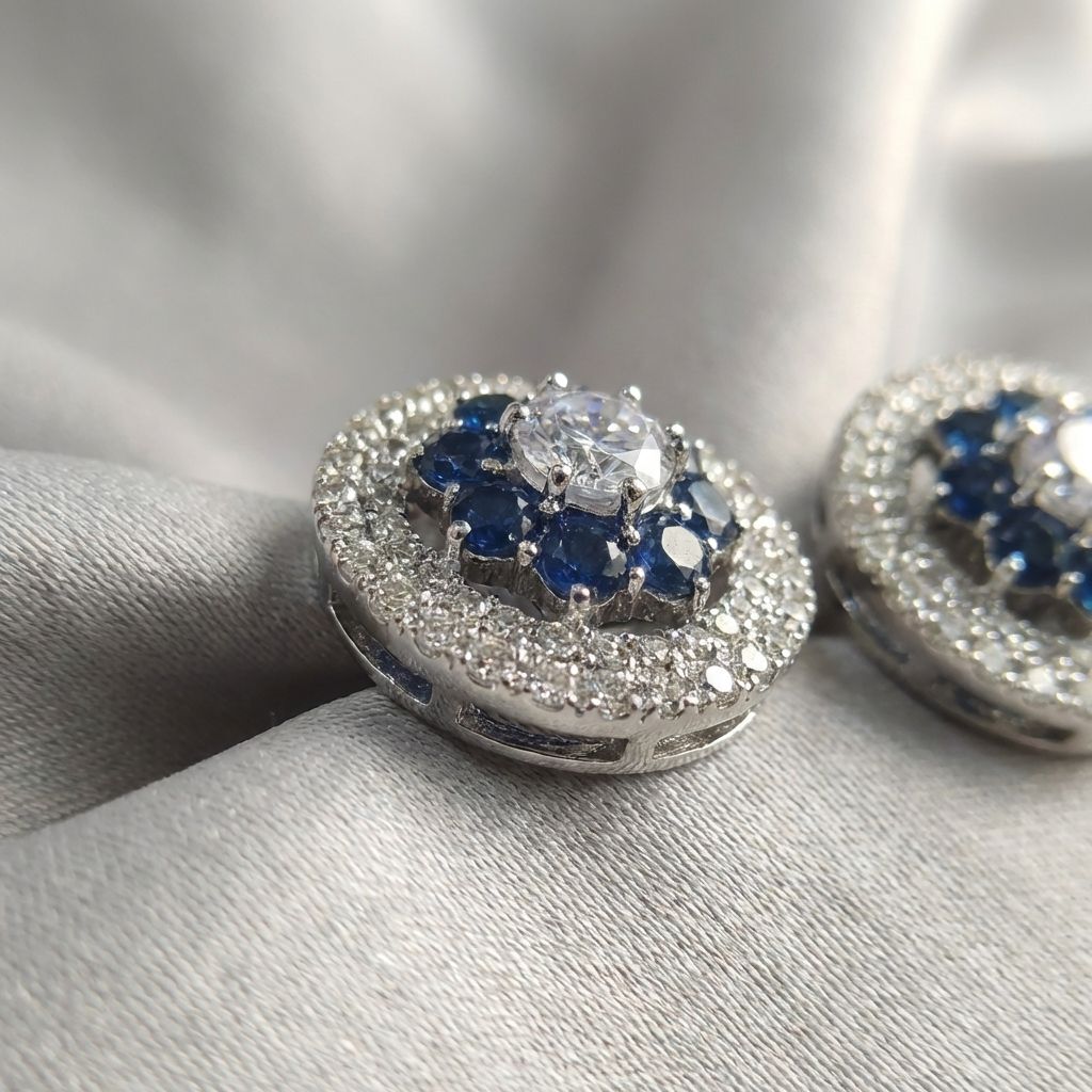 Blue Premium AD Earrings For Women