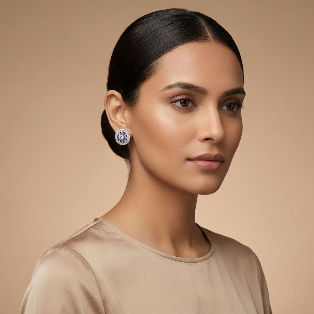 Lavender Premium AD Earrings For Women