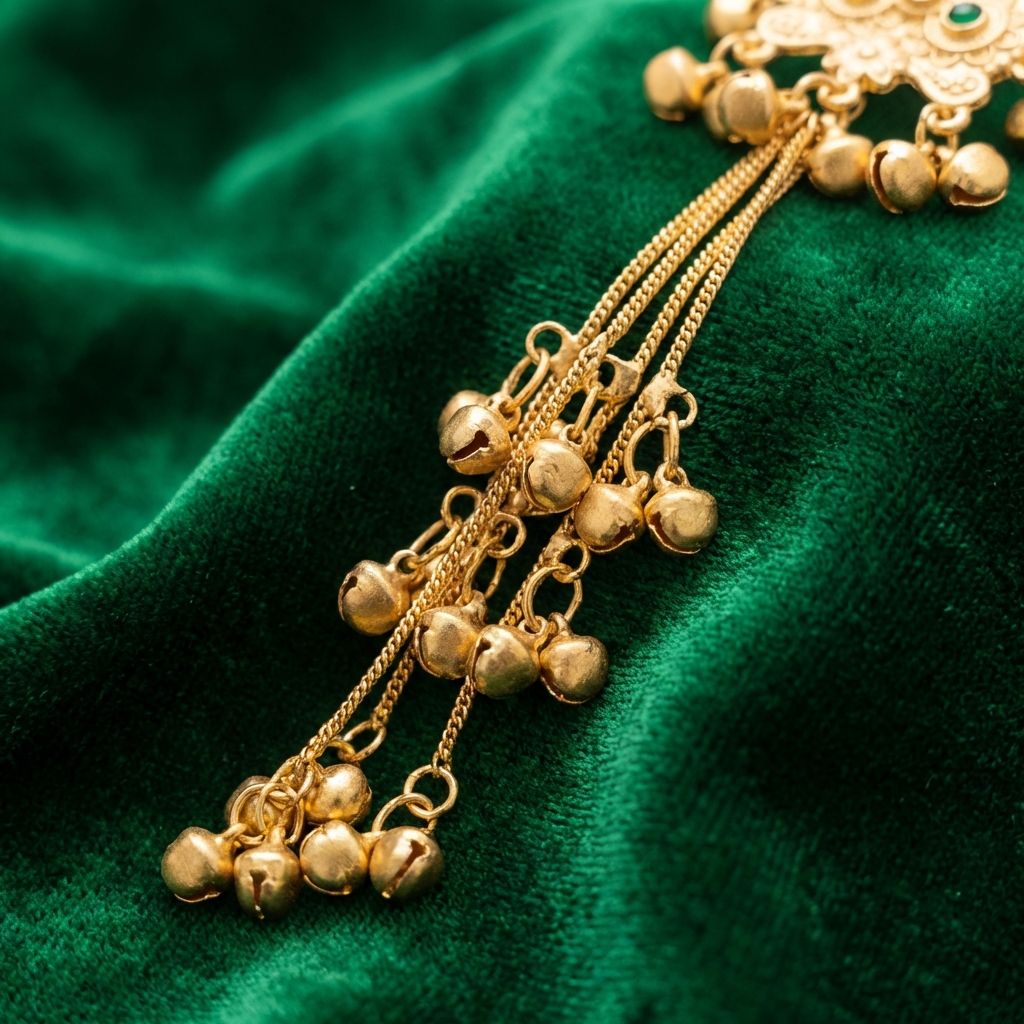 Golden Premium Alloy Kashmiri Earrings For Women