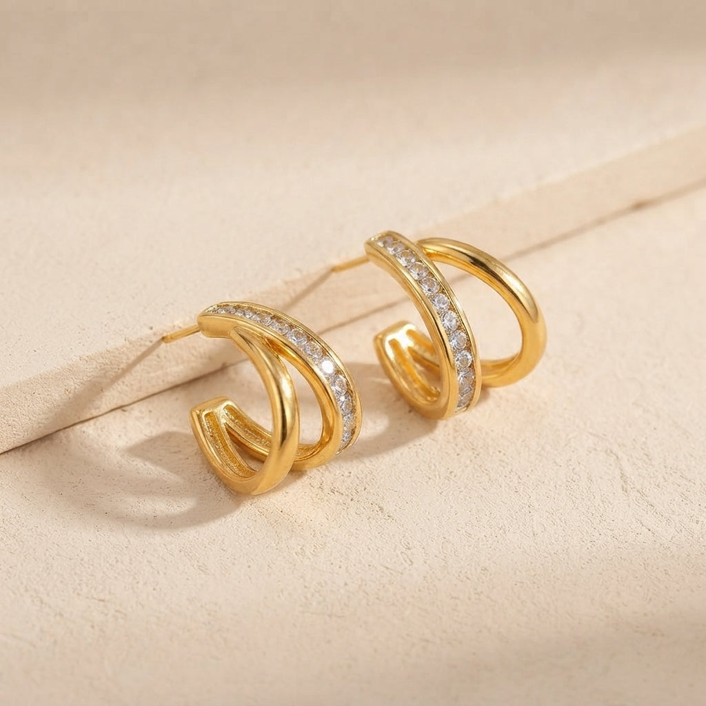 Golden Premium Anti Tarnish Earrings For Women