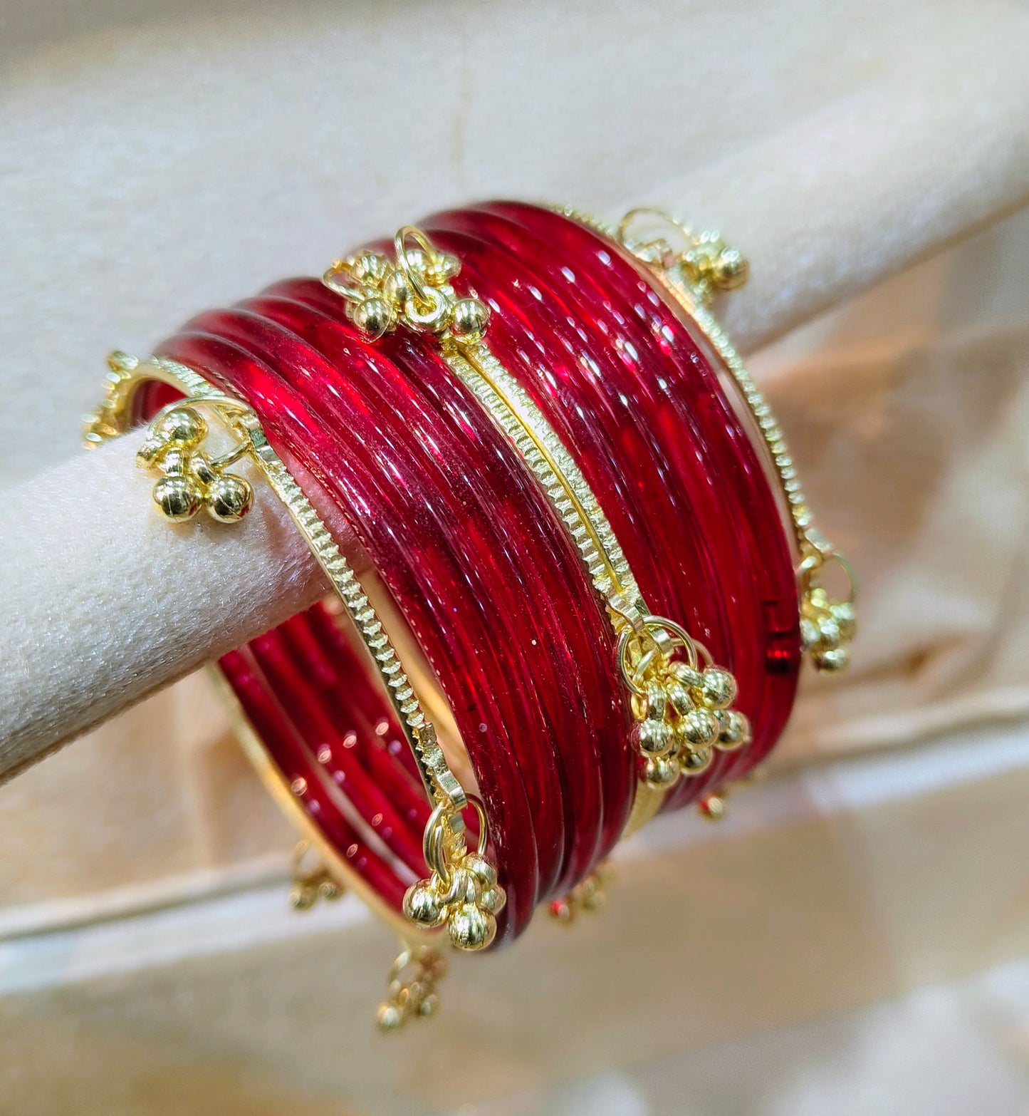 Red Jelly Bangles Set of 8