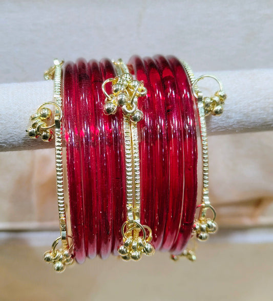 Red Jelly Bangles Set of 8
