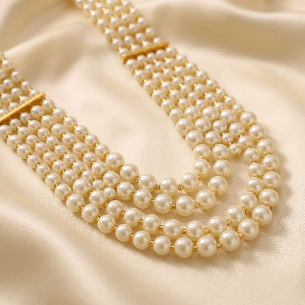 PEARL PREMIUM BEADED 5 LAYER MOTI MALA