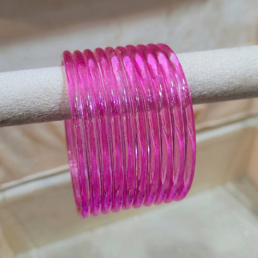 Pink Jelly Glass Bangles