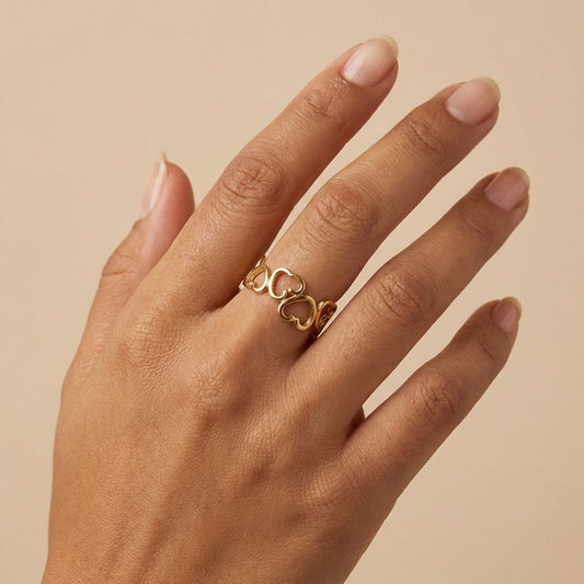 Golden Premium Anti Tarnish Ring For Women
