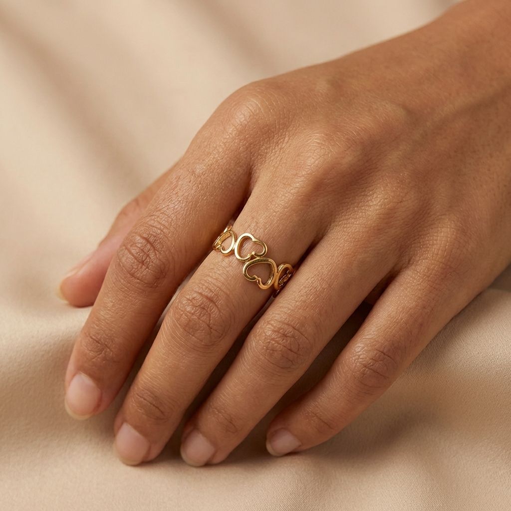 Golden Premium Anti Tarnish Ring For Women