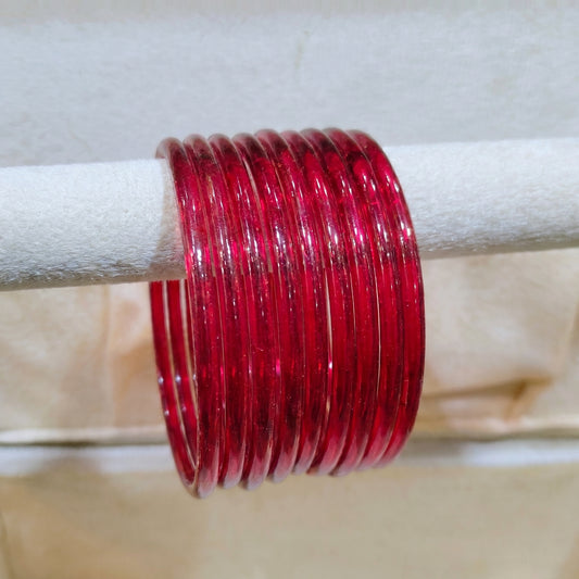 Red jelly Glass Bangles